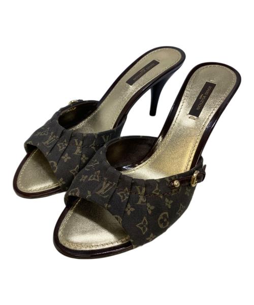 LOUIS VUITTON（ルイ ヴィトン）LOUIS VUITTON (ルイ ヴィトン) モノグラム ヒールサンダル ブラウン サイズ:38の古着・服飾アイテム