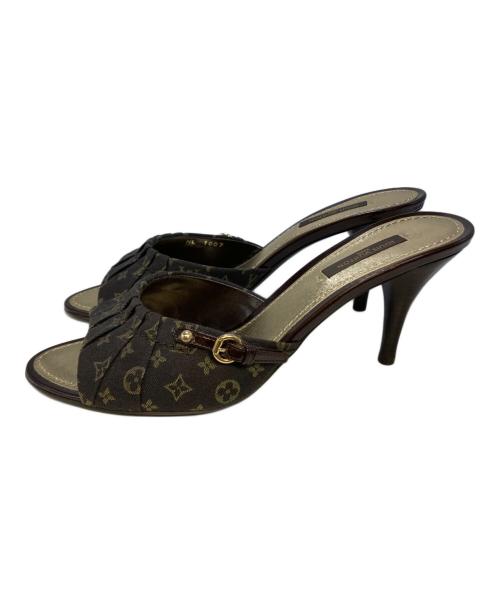LOUIS VUITTON（ルイ ヴィトン）LOUIS VUITTON (ルイ ヴィトン) モノグラム ヒールサンダル ブラウン サイズ:38の古着・服飾アイテム