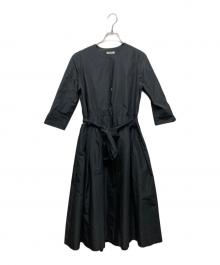 atelier KEISUZUKI（アトリエ ケイスズキ）の古着「ベルテットロングワンピースコート」｜ブラック