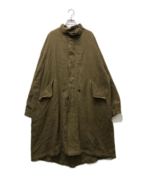 blurhms ROOTSTOCK（ブラームスルーツストック）blurhms ROOTSTOCK (ブラームスルーツストック) 23AW Ramie Wool 65 Coat（ラミーウール65コート）bROOTS23F3 / モッズコート カーキ サイズ:4の古着・服飾アイテム