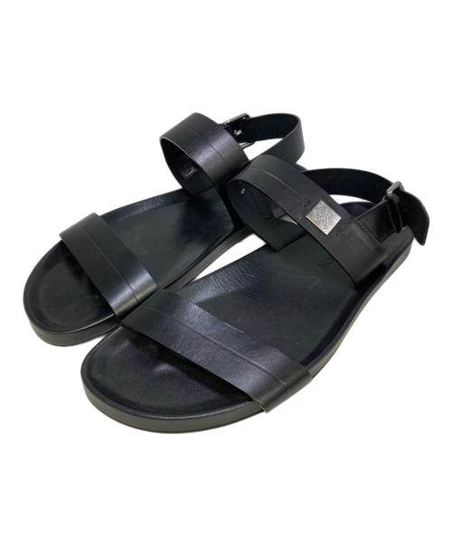LOUIS VUITTON（ルイ ヴィトン）LOUIS VUITTON (ルイ ヴィトン) Black Flat Sandal ブラック サイズ:9の古着・服飾アイテム