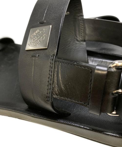 LOUIS VUITTON（ルイ ヴィトン）LOUIS VUITTON (ルイ ヴィトン) Black Flat Sandal ブラック サイズ:9の古着・服飾アイテム