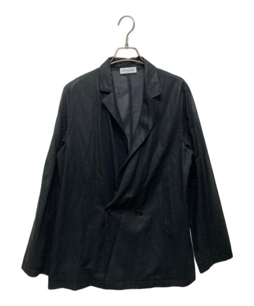 ESTNATION（エストネーション）ESTNATION (エストネーション) シアーダブルテーラードジャケット ブラック サイズ:38の古着・服飾アイテム
