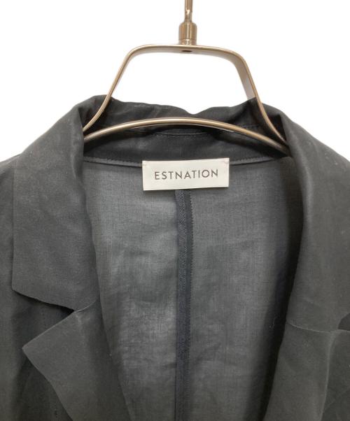 ESTNATION（エストネーション）ESTNATION (エストネーション) シアーダブルテーラードジャケット ブラック サイズ:38の古着・服飾アイテム