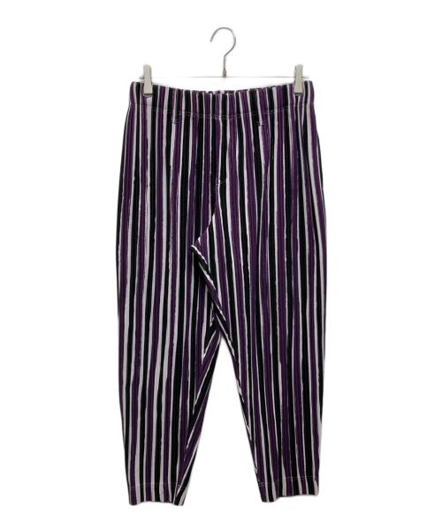 HOMME PLISSE ISSEY MIYAKE（オム プリッセ イッセイ ミヤケ）HOMME PLISSE ISSEY MIYAKE (オム プリッセ イッセイ ミヤケ) テーパードプリーツパンツ パープル サイズ:2の古着・服飾アイテム