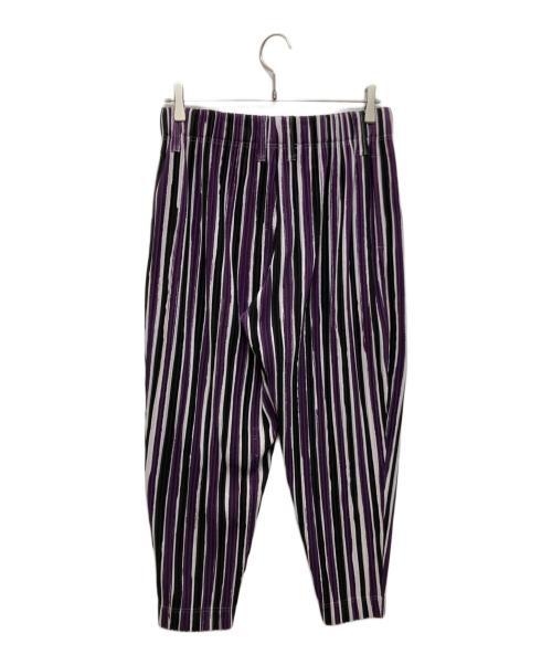 HOMME PLISSE ISSEY MIYAKE（オム プリッセ イッセイ ミヤケ）HOMME PLISSE ISSEY MIYAKE (オム プリッセ イッセイ ミヤケ) テーパードプリーツパンツ パープル サイズ:2の古着・服飾アイテム
