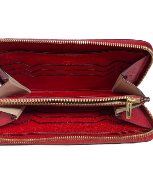 Valextra（ヴァレクストラ）Valextra (ヴァレクストラ) ラウンドジップロングウォレット レッドの古着・服飾アイテム