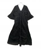 ne quittez pasヌキテパ）の古着「コットンボイルレースピンタックドレス」｜ブラック