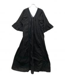 ne quittez pas（ヌキテパ）の古着「コットンボイルレースピンタックドレス」｜ブラック