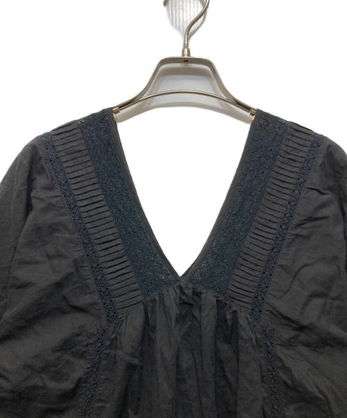 ne quittez pas（ヌキテパ）ne quittez pas (ヌキテパ) コットンボイルレースピンタックドレス ブラック サイズ:Mの古着・服飾アイテム