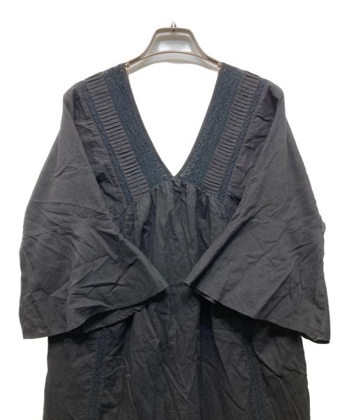 ne quittez pas（ヌキテパ）ne quittez pas (ヌキテパ) コットンボイルレースピンタックドレス ブラック サイズ:Mの古着・服飾アイテム