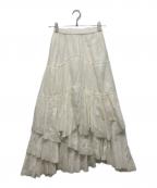 CASA FLINEカーサフライン）の古着「コットンティアードスカート」｜ホワイト