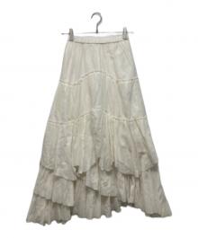 CASA FLINE（カーサフライン）の古着「コットンティアードスカート」｜ホワイト