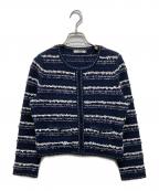 ANAYIアナイ）の古着「ツイードニットカーディガン」｜ネイビー