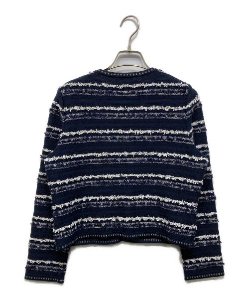 ANAYI（アナイ）ANAYI (アナイ) ツイードニットカーディガン ネイビー サイズ:38の古着・服飾アイテム