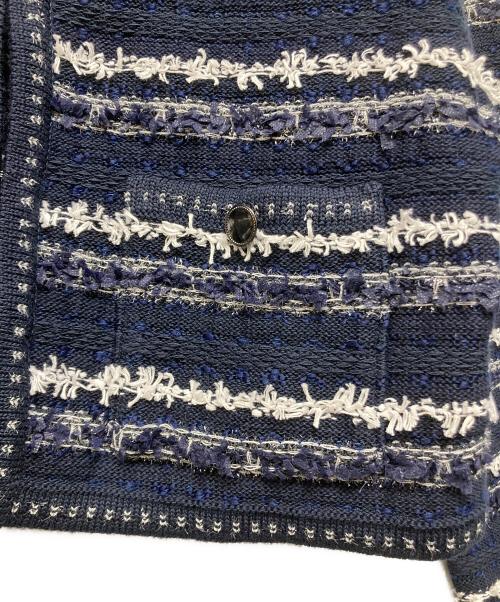 ANAYI（アナイ）ANAYI (アナイ) ツイードニットカーディガン ネイビー サイズ:38の古着・服飾アイテム