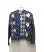 NKNITンニット）の古着「mix argyle KNIT（ミックスアーガイルニット）N25AW-018」｜グレー
