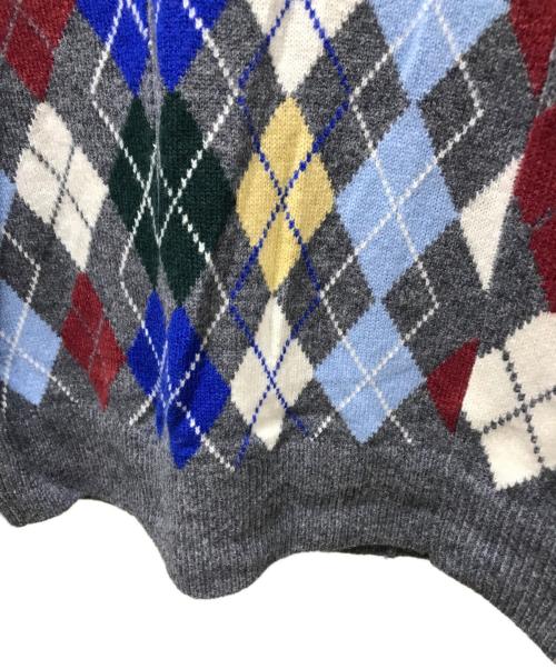 NKNIT（ンニット）NKNIT (ンニット) mix argyle KNIT（ミックスアーガイルニット）N25AW-018 グレー サイズ:実寸参照の古着・服飾アイテム
