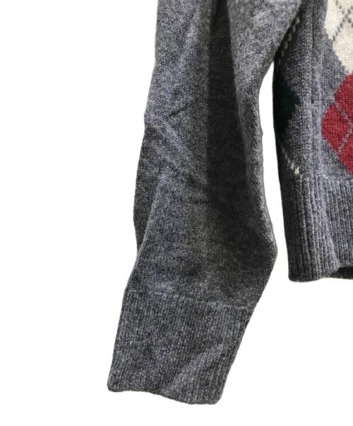 NKNIT（ンニット）NKNIT (ンニット) mix argyle KNIT（ミックスアーガイルニット）N25AW-018 グレー サイズ:実寸参照の古着・服飾アイテム