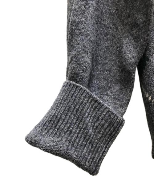 NKNIT（ンニット）NKNIT (ンニット) mix argyle KNIT（ミックスアーガイルニット）N25AW-018 グレー サイズ:実寸参照の古着・服飾アイテム