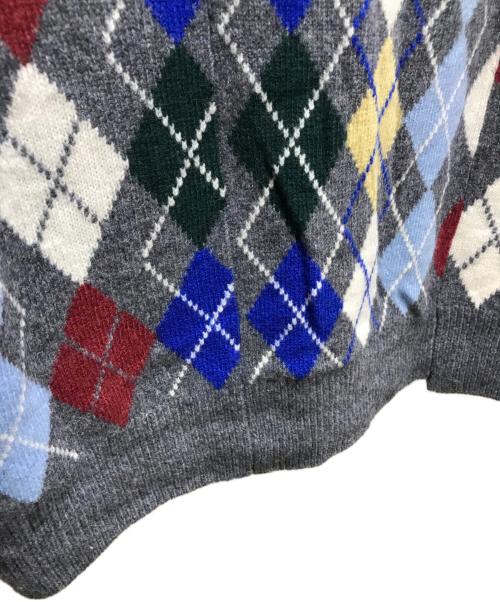 NKNIT（ンニット）NKNIT (ンニット) mix argyle KNIT（ミックスアーガイルニット）N25AW-018 グレー サイズ:実寸参照の古着・服飾アイテム