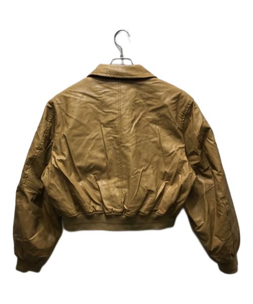 NKNIT（ンニット）NKNIT (ンニット) synthetic leather padded jacket （シンセティックレザーパテッドジャケット）N25AW-103 ベージュ サイズ:FREEの古着・服飾アイテム