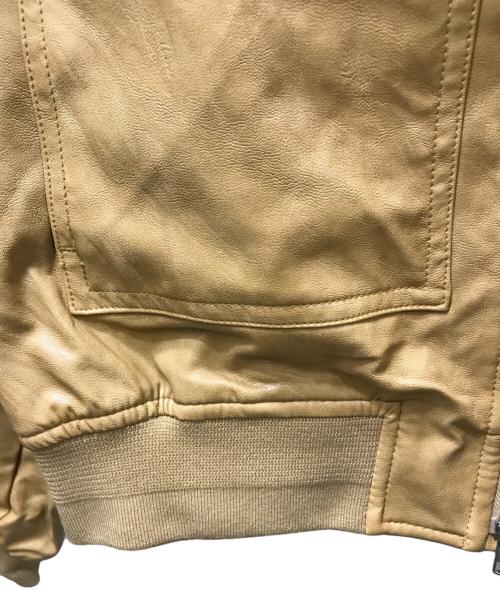 NKNIT（ンニット）NKNIT (ンニット) synthetic leather padded jacket （シンセティックレザーパテッドジャケット）N25AW-103 ベージュ サイズ:FREEの古着・服飾アイテム