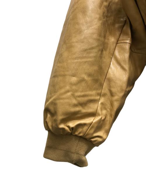 NKNIT（ンニット）NKNIT (ンニット) synthetic leather padded jacket （シンセティックレザーパテッドジャケット）N25AW-103 ベージュ サイズ:FREEの古着・服飾アイテム
