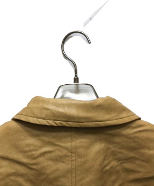 NKNIT（ンニット）NKNIT (ンニット) synthetic leather padded jacket （シンセティックレザーパテッドジャケット）N25AW-103 ベージュ サイズ:FREEの古着・服飾アイテム