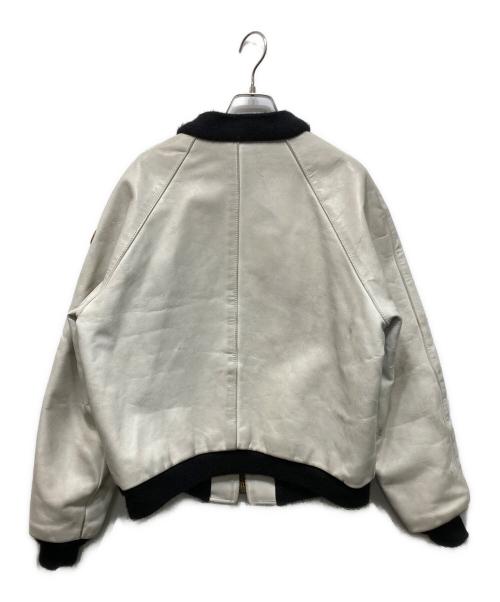 VANSON（バンソン）VANSON (バンソン) TJレーシングレザージャケット ホワイト×ブラック サイズ:44の古着・服飾アイテム