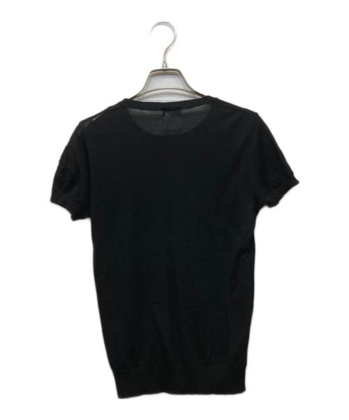 CHANEL（シャネル）CHANEL (シャネル) ココ刺繍半袖ニット ブラック サイズ:34の古着・服飾アイテム