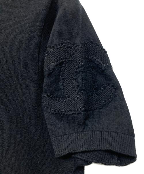 CHANEL（シャネル）CHANEL (シャネル) ココ刺繍半袖ニット ブラック サイズ:34の古着・服飾アイテム