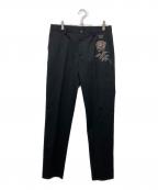 DOLCE & GABBANAドルチェ＆ガッバーナ）の古着「薔薇刺繍パンツ」｜ブラック