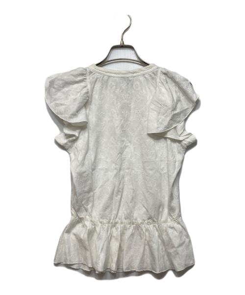 LOUIS VUITTON（ルイ ヴィトン）LOUIS VUITTON (ルイ ヴィトン) シャドーモノグラムコットンブラウス ホワイト サイズ:XSの古着・服飾アイテム