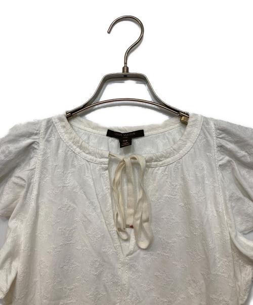 LOUIS VUITTON（ルイ ヴィトン）LOUIS VUITTON (ルイ ヴィトン) シャドーモノグラムコットンブラウス ホワイト サイズ:XSの古着・服飾アイテム