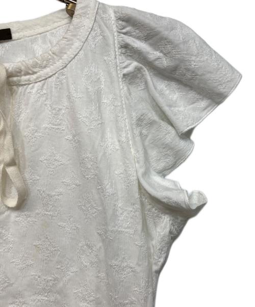 LOUIS VUITTON（ルイ ヴィトン）LOUIS VUITTON (ルイ ヴィトン) シャドーモノグラムコットンブラウス ホワイト サイズ:XSの古着・服飾アイテム