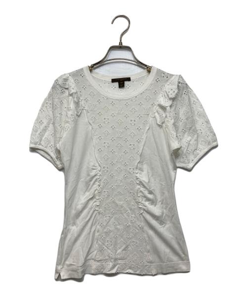 LOUIS VUITTON（ルイ ヴィトン）LOUIS VUITTON (ルイ ヴィトン) モノグラムレースブラウス ホワイト サイズ:XSの古着・服飾アイテム
