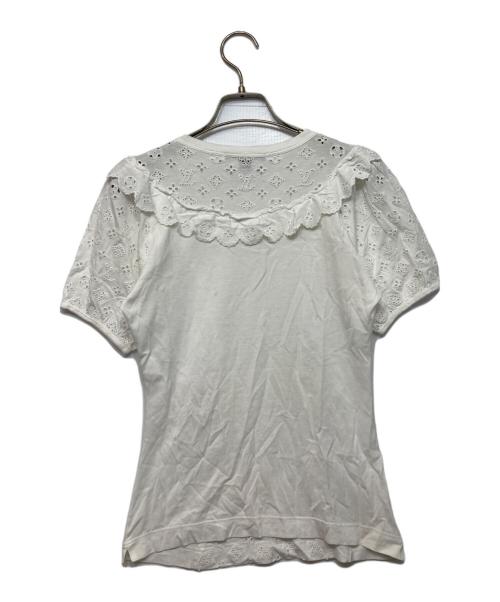 LOUIS VUITTON（ルイ ヴィトン）LOUIS VUITTON (ルイ ヴィトン) モノグラムレースブラウス ホワイト サイズ:XSの古着・服飾アイテム