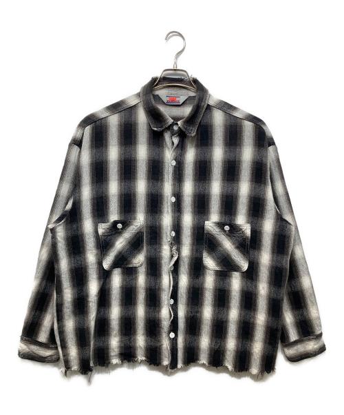 SAINT MICHAEL（セントマイケル）SAINT MICHAEL (セントマイケル) FRANNEL SHIRT/CHECK ブラック サイズ:Lの古着・服飾アイテム