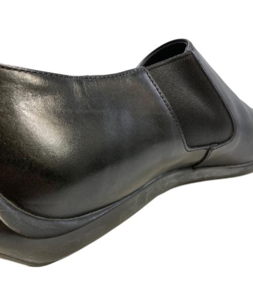 PRADA（プラダ）PRADA (プラダ) 00’ｓ スクエアトゥヒールロゴローファー ブラック サイズ:6の古着・服飾アイテム