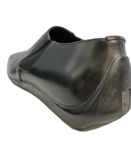 PRADA（プラダ）PRADA (プラダ) 00’ｓ スクエアトゥヒールロゴローファー ブラック サイズ:6の古着・服飾アイテム