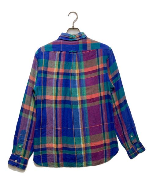 POLO RALPH LAUREN（ポロ・ラルフローレン）POLO RALPH LAUREN (ポロ・ラルフローレン) リネンチェックシャツ ブルー サイズ:Sの古着・服飾アイテム