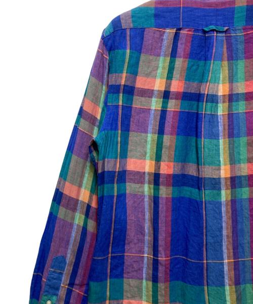 POLO RALPH LAUREN（ポロ・ラルフローレン）POLO RALPH LAUREN (ポロ・ラルフローレン) リネンチェックシャツ ブルー サイズ:Sの古着・服飾アイテム