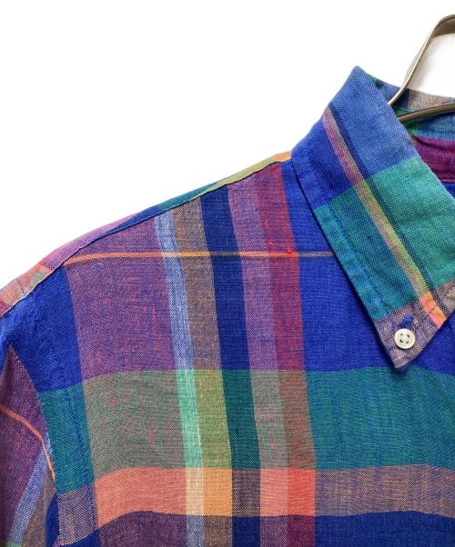 POLO RALPH LAUREN（ポロ・ラルフローレン）POLO RALPH LAUREN (ポロ・ラルフローレン) リネンチェックシャツ ブルー サイズ:Sの古着・服飾アイテム
