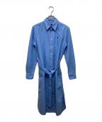 POLO RALPH LAURENポロ・ラルフローレン）の古着「コットンフロントボタンワンピース」｜ブルー