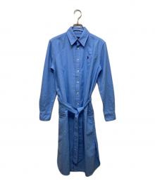 POLO RALPH LAUREN（ポロ・ラルフローレン）の古着「コットンフロントボタンワンピース」｜ブルー