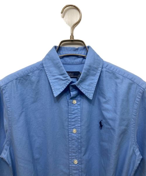 POLO RALPH LAUREN（ポロ・ラルフローレン）POLO RALPH LAUREN (ポロ・ラルフローレン) コットンフロントボタンワンピース ブルーの古着・服飾アイテム