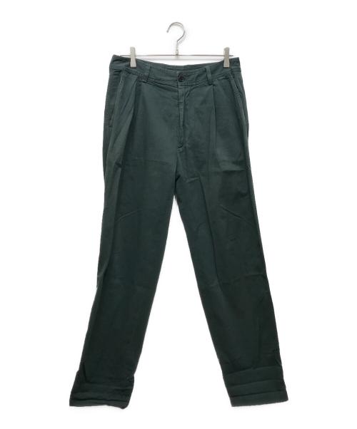 DRIES VAN NOTEN（ドリスヴァンノッテン）DRIES VAN NOTEN (ドリスヴァンノッテン) コットンワイドパンツ グリーン サイズ:46の古着・服飾アイテム