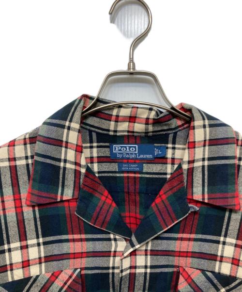 POLO RALPH LAUREN（ポロ・ラルフローレン）POLO RALPH LAUREN (ポロ・ラルフローレン) 90’S 開襟チェックシャツ レッド サイズ:Lの古着・服飾アイテム