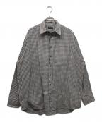 RAF SIMONSラフシモンズ）の古着「ギンガムチェックシャツ」｜ブラック